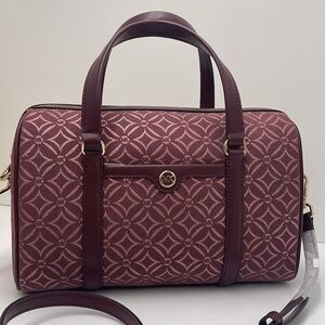 MICHAEL KORS JST TRAVEL MEDIUM DUFFLE SATCHEL SHOULDER CROSSBODY BAG MK OXBLOOD